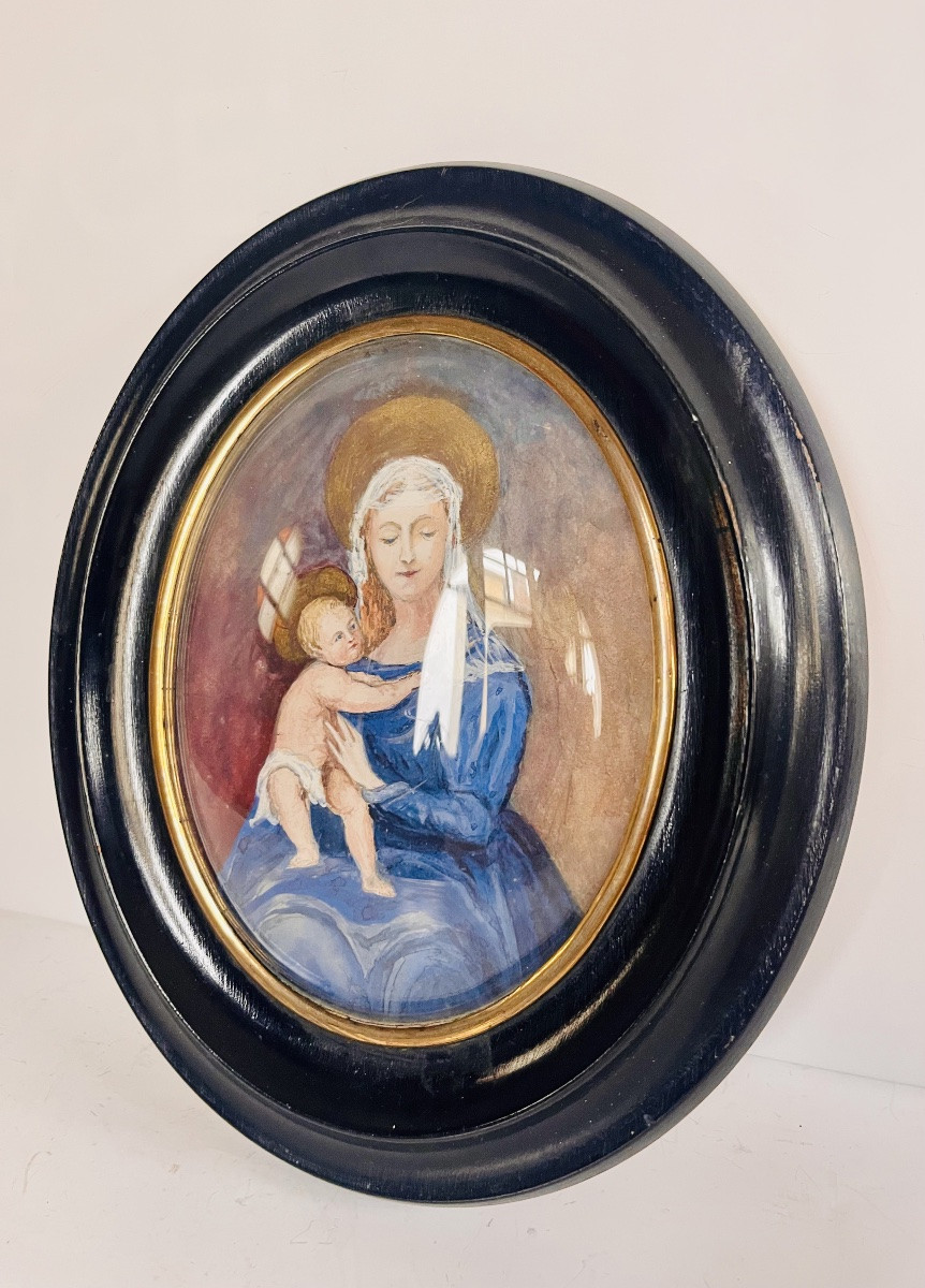 Watercolor Of The Virgin And Child Jesus -photo-3